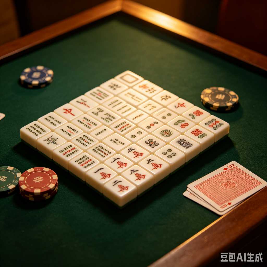 vintage text mahjong set